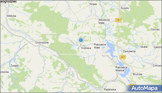 mapa Kotliska, Kotliska gmina Lwówek Śląski na mapie Targeo